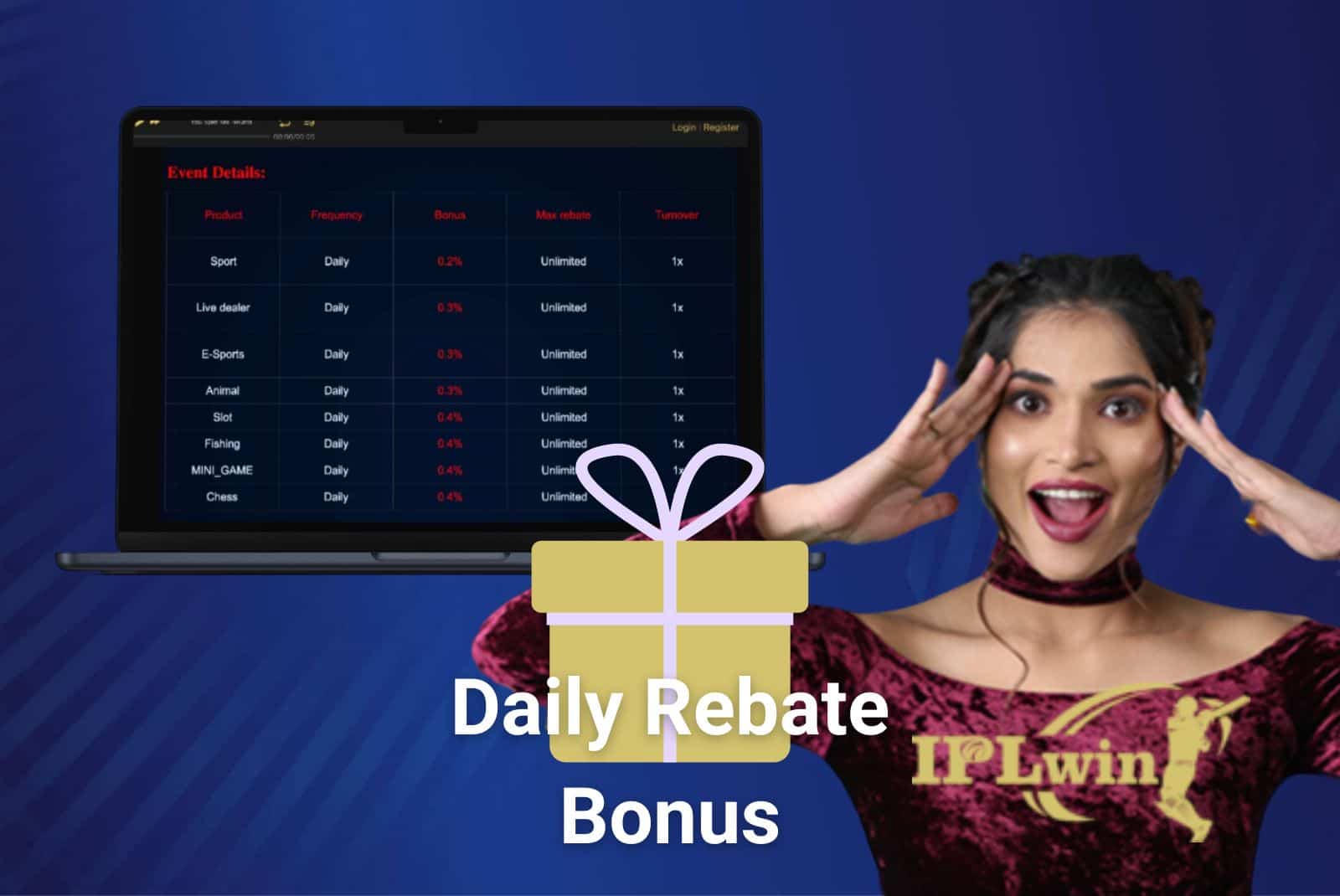 daily rebate bonus special for IPLwin players from India
