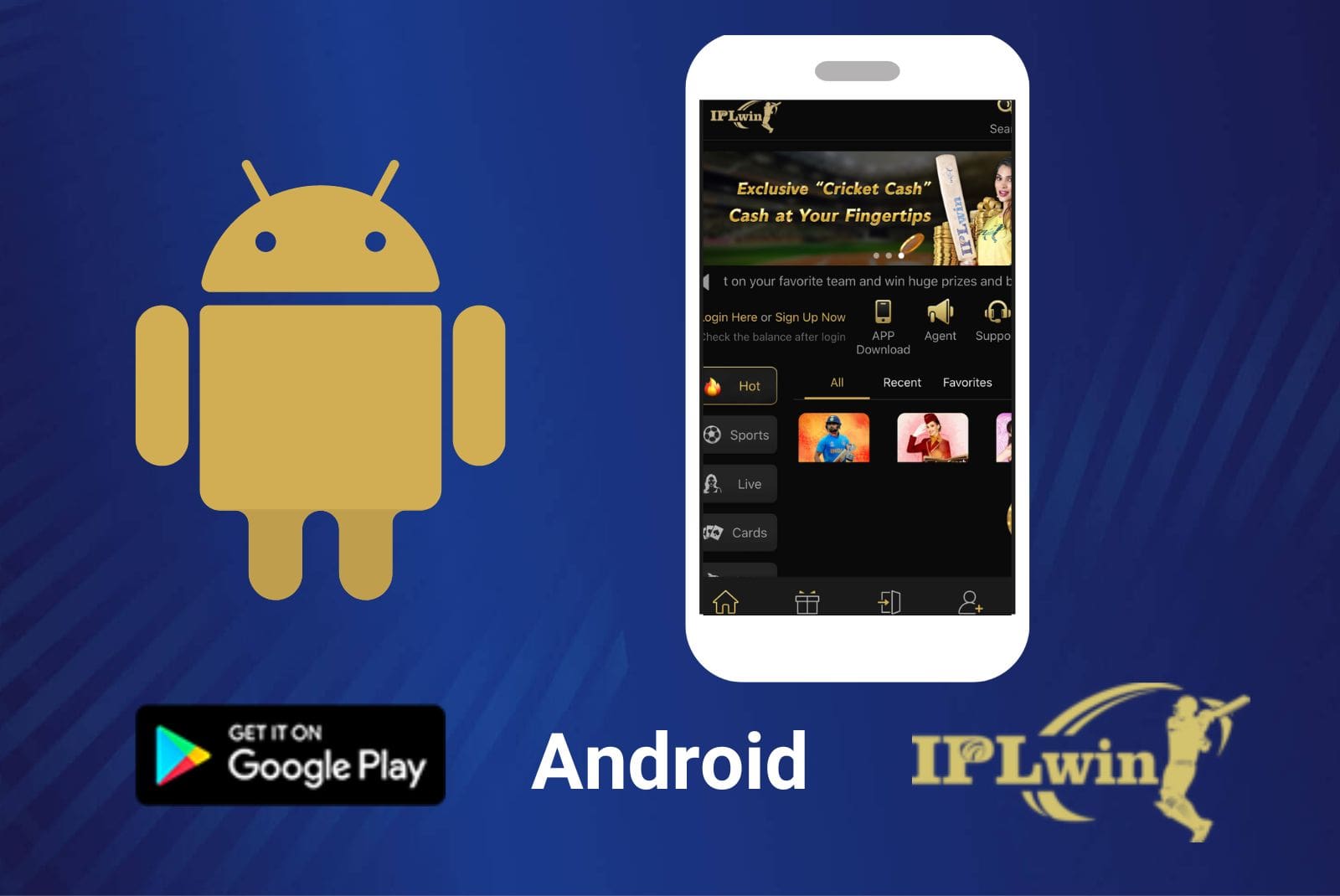 Sports betting and gambling games at IPLwin Android application