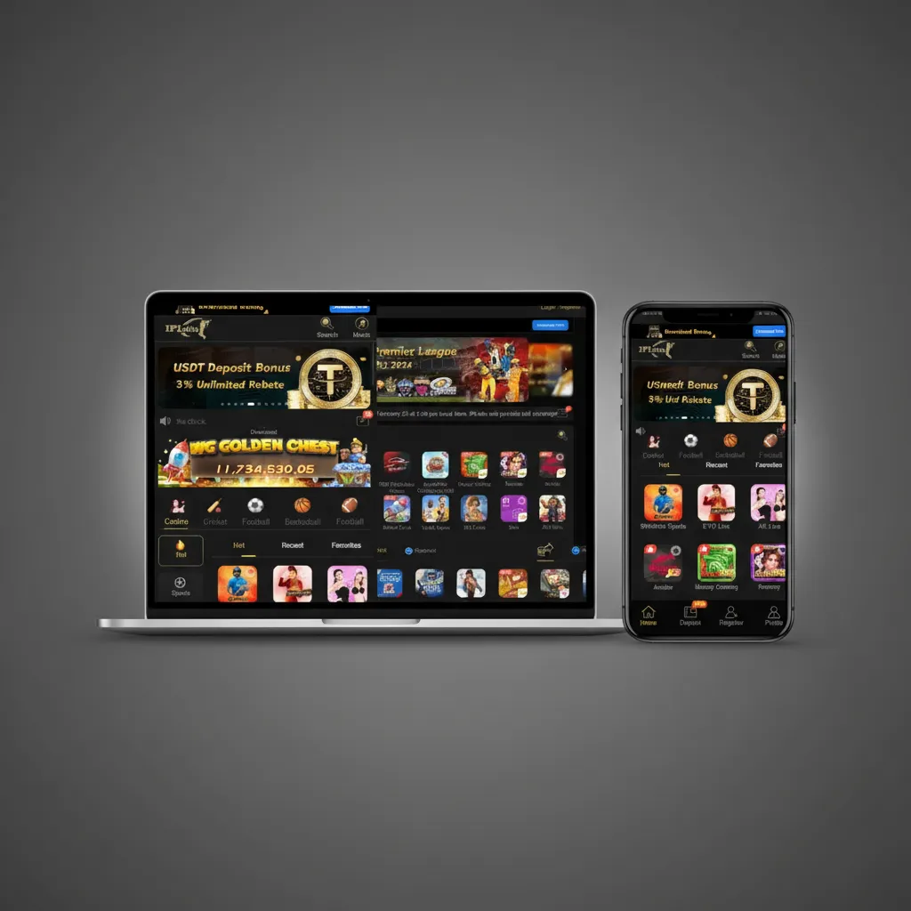 IPLWin interface with top nav tabs (Sports, Live, Casino, eSports), search, quick filters, and a right-side bet slip.