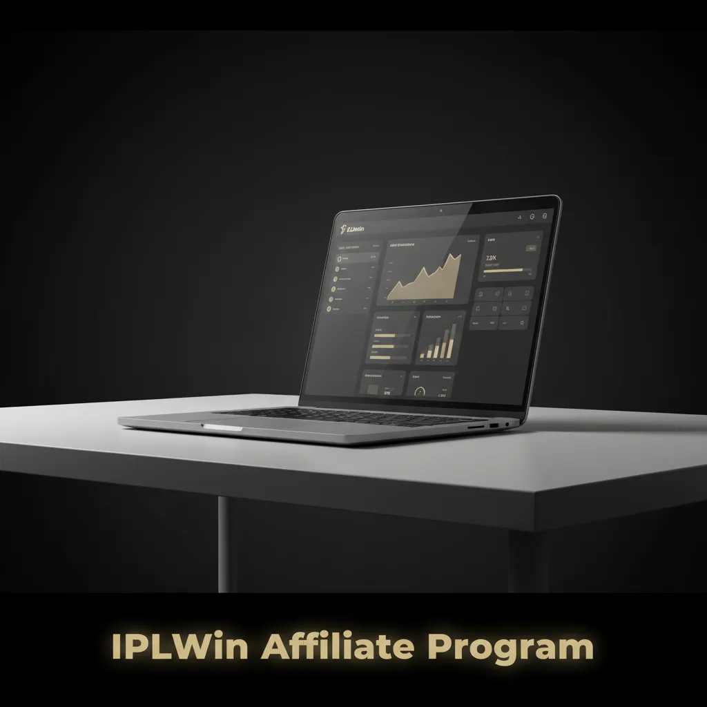 IPLWin Affiliate Program banner with dashboard tracking clicks, FTDs, and real-time commission metrics.